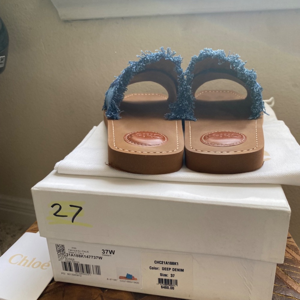 Chloe Woody Denim Slides - Picture 6 of 10